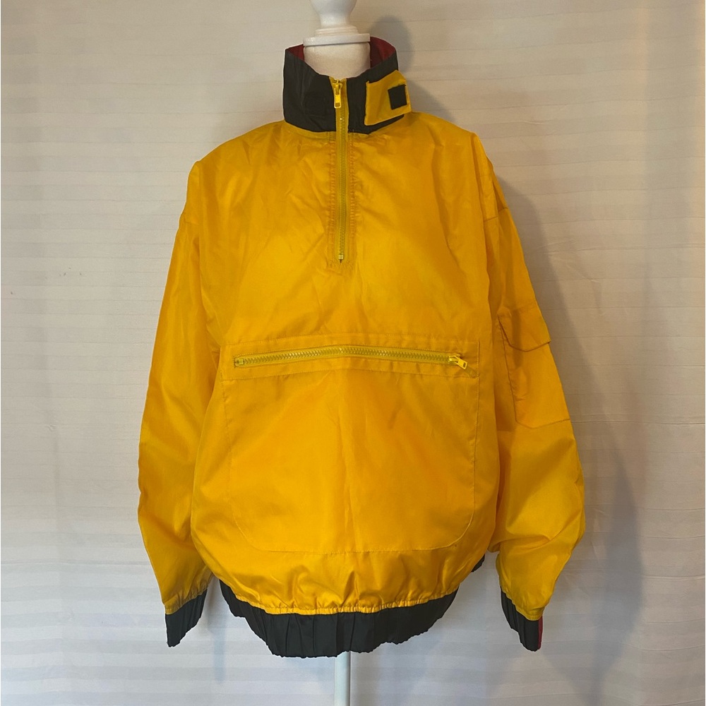 Simply Basic Men's Yellow Pullover Anorak Jacket MD Retro Gorpcore Blokecore